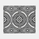 B&W Medaillon Motief Fleece Deken (Voorkant (Horizontaal))