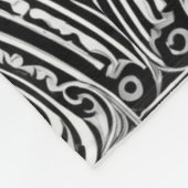 B&W Medaillon Motief Fleece Deken (Hoek)