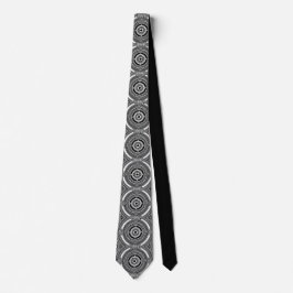 B&W Medaillon Motief Stropdas
