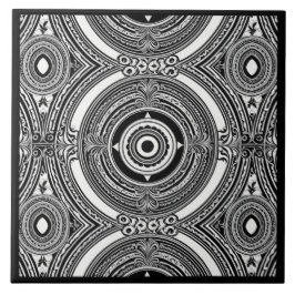 B&W Medaillon Motief Tegeltje