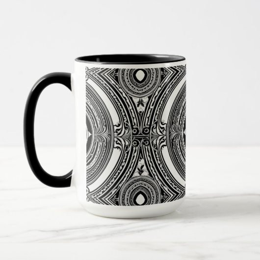 B&W Medallion Motief Mok (Links)