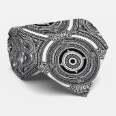 B&W Medallion Motief Stropdas (Opgerold)