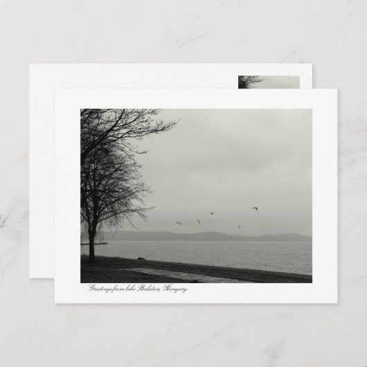 B&w-meer Balaton Briefkaart (Voorkant / Achterkant)