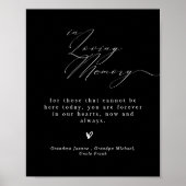 B & W Minimalistisch 'In Loving Memory' Trouwbord Poster (Voorkant)
