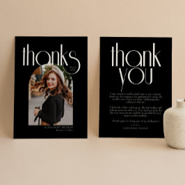 B & W Minimalistisch & Modern Arch Photo Afstudere Bedankkaart