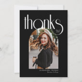 B & W Minimalistisch & Modern Arch Photo Afstudere Bedankkaart (Voorkant)