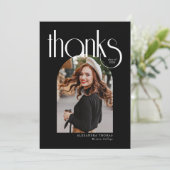 B & W Minimalistisch & Modern Arch Photo Afstudere Bedankkaart (Staand voorkant)