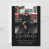 B&W Minimalistisch modern verticaal 5 foto Afstude Kaart (Achterkant)