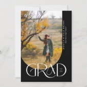 B&W Moderne boog minimalistische foto afstudeerfee Kaart (Voorkant)