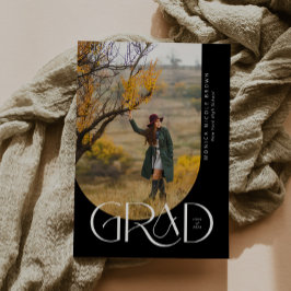 B&W Moderne boog minimalistische foto afstudeerfee Kaart