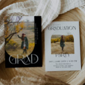 B&W Moderne boog minimalistische foto afstudeerfee Kaart