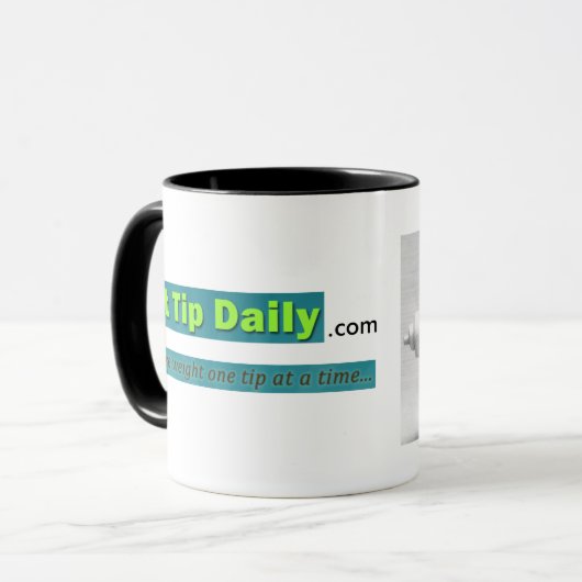 B&W Mok Hamster Weightlifter (Voorkant links)