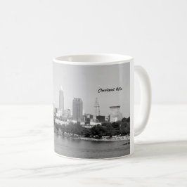 B&W-Mok meer Skyline (Cleveland OH) Koffiemok