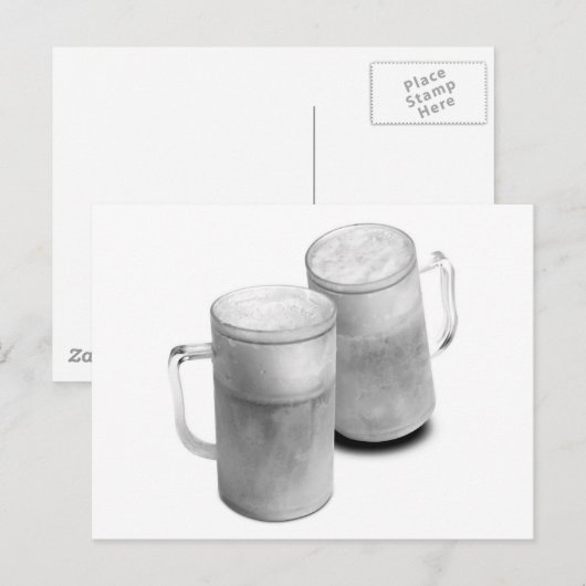 B/W Mokken bier Briefkaart (Voorkant / Achterkant)