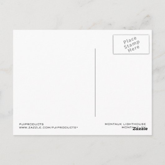 B&W - Montauk Lighthouse - Post Card 2 Briefkaart (Achterkant)