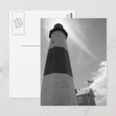 B&W - Montauk Lighthouse - Post Card Briefkaart (Voorkant / Achterkant)