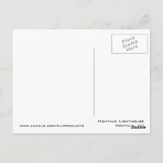 B&W - Montauk Lighthouse - Post Card Briefkaart (Achterkant)