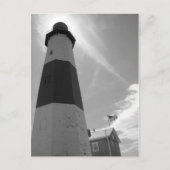 B&W - Montauk Lighthouse - Post Card Briefkaart (Voorkant)