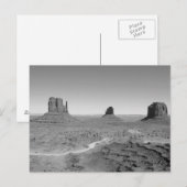B&W Monument Valley 3 Briefkaart (Voorkant / Achterkant)