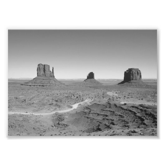 B&W Monument Valley 3 Foto Afdruk (Voorkant)