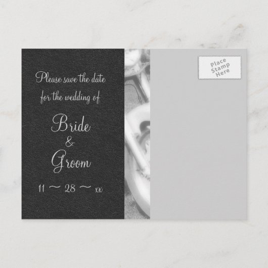 B&W Motorfiets Foto's Bewaar de Datum Aankondiging (Achterkant)