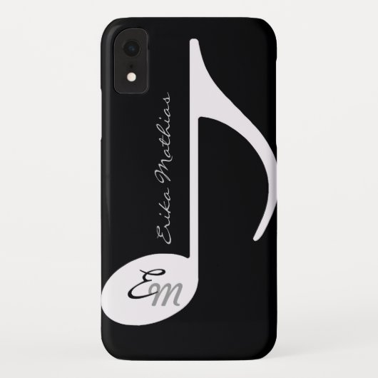 b/w muzieknotitie aanpasbaar Case-Mate iPhone case (Achterkant)