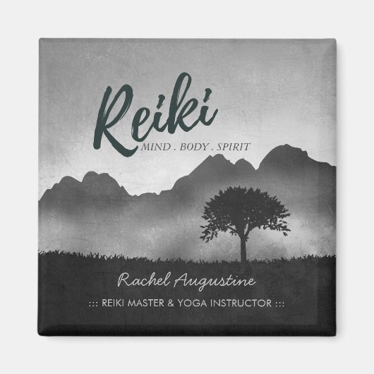 B&W Natural Reiki Master Yoga Mediation instructeu Magneet (Voorkant)