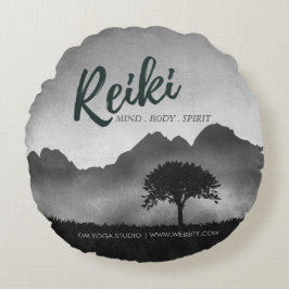 B&W Natural Reiki Master Yoga Mediation instructeu Rond Kussen