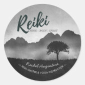 B&W Natural Reiki Master Yoga Mediation instructeu Ronde Sticker (Voorkant)