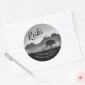 B&W Natural Reiki Master Yoga Mediation instructeu Ronde Sticker (Envelop)