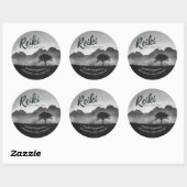 B&W Natural Reiki Master Yoga Mediation instructeu Ronde Sticker (Vel)