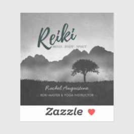 B&W Natural Reiki Master Yoga Mediation instructeu Sticker