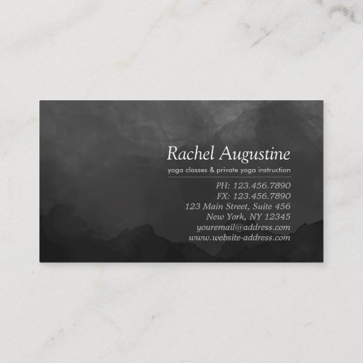 B&W Natural Reiki Master Yoga Mediation instructeu Visitekaartje (Achterkant)