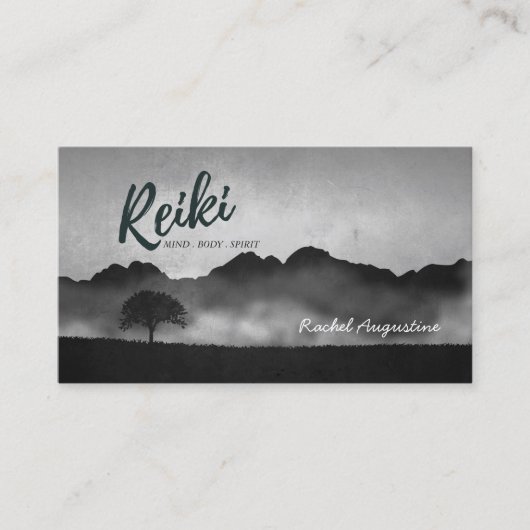 B&W Natural Reiki Master Yoga Mediation instructeu Visitekaartje (Voorkant)