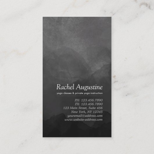 B&W Natural Reiki Master Yoga Mediation instructeu Visitekaartje (Achterkant)