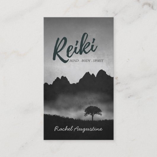 B&W Natural Reiki Master Yoga Mediation instructeu Visitekaartje (Voorkant)