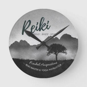 B&W Natuurlijke Reiki Master Yoga Meditatie instru Ronde Klok