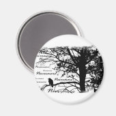 B&W Nevermore Raven Silhouette Magneet (Voorkant / Achterkant)