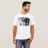 B&W Nevermore Raven Silhouette T-shirt (Voorkant volledig)