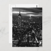 B&W New York City 's nachts Briefkaart (Voorkant / Achterkant)