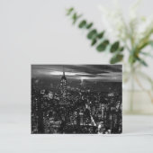B&W New York City 's nachts Briefkaart (Staand voorkant)