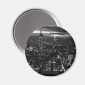 B&W New York City 's nachts Magneet (Voorkant / Achterkant)