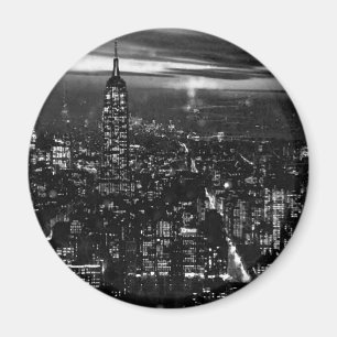 B&W New York City 's nachts Magneet