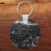 B&W New York City 's nachts Sleutelhanger (Voorkant)