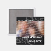 B & W opslaan van de datum bruiloft aankondiging f Magneet (Voorkant / Achterkant)