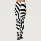 B&W optische illusie wervelingen Leggings (Achterkant)