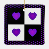 B&W Paars hart met keramisch Ornament (Achterkant)