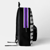 B&W paarse harten kloppen Bedrukte Rugzak (Links)