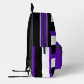 B&W paarse harten kloppen Bedrukte Rugzak (Links)