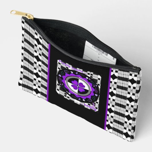 B&W paarse harten kloppen Etui (Open)